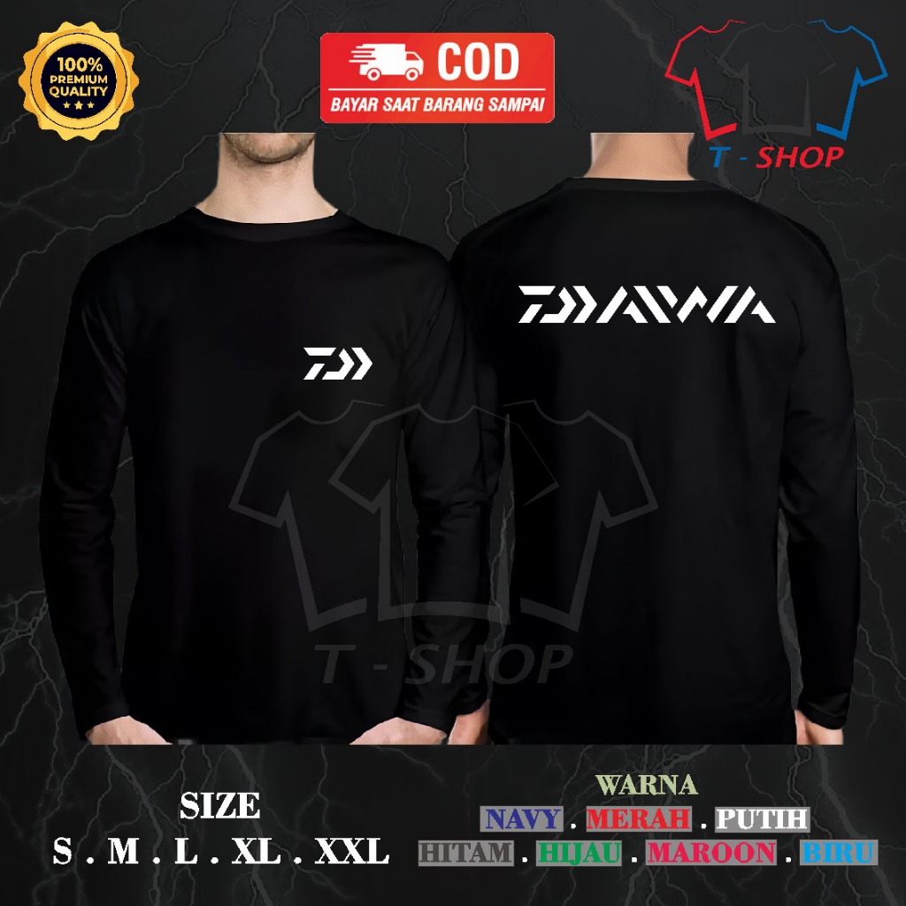 Kaos Mancing Lengan Panjang Daiwa Logo Baju Sport