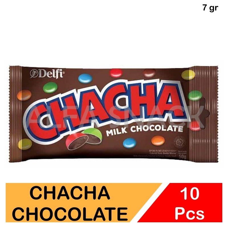 

Cha Cha Delfi Milk Chocolate & Peanut Isi 10 Pcs x 7 gram