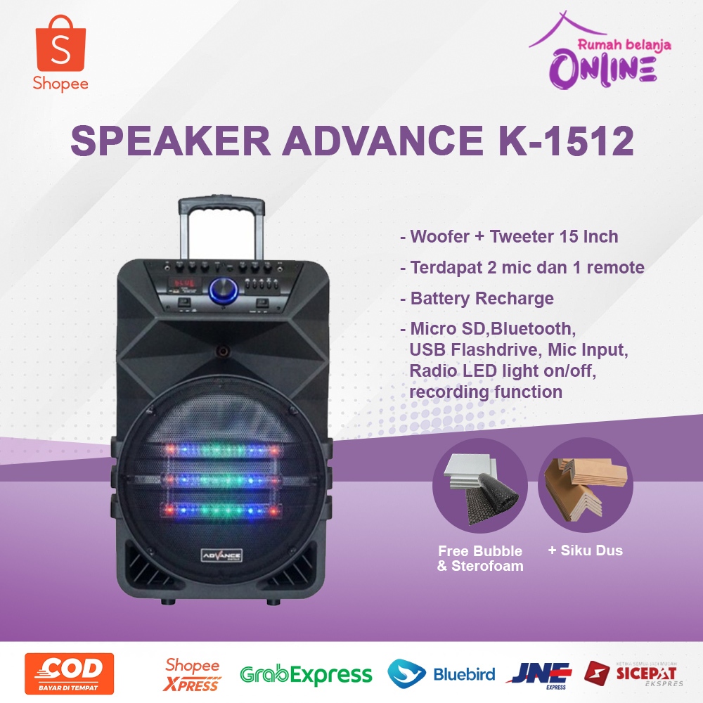 SPEAKER ADVANCE K1512 SPEAKER BLUETOOTH SPEAKER ADVANCE 15 INC