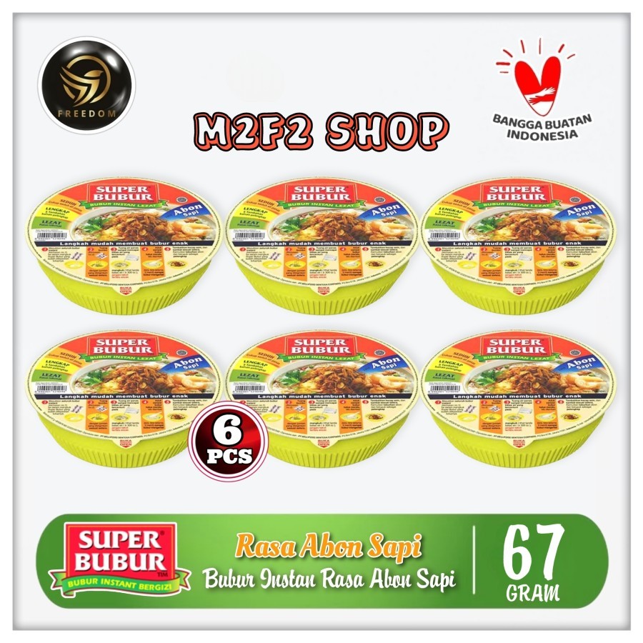 

Bubur Instan Super Bubur Seduh Rasa Abon Sapi | Mangkuk Cup - 67 gr (Kemasan 6 Pcs)