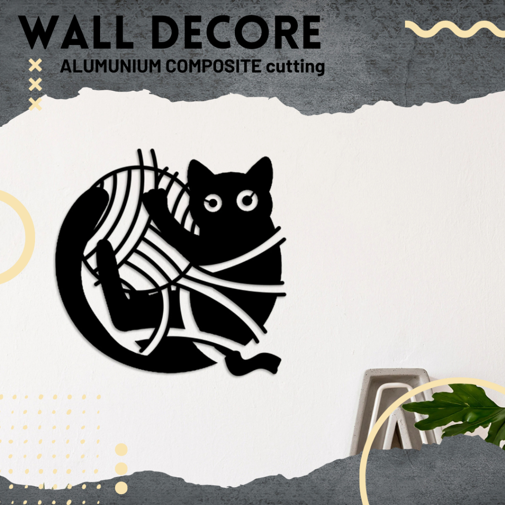 Hiasan Dinding Alumunium Composite (ACP) Cat Wall Art Decor /Modern living room wall decoration ACP 
