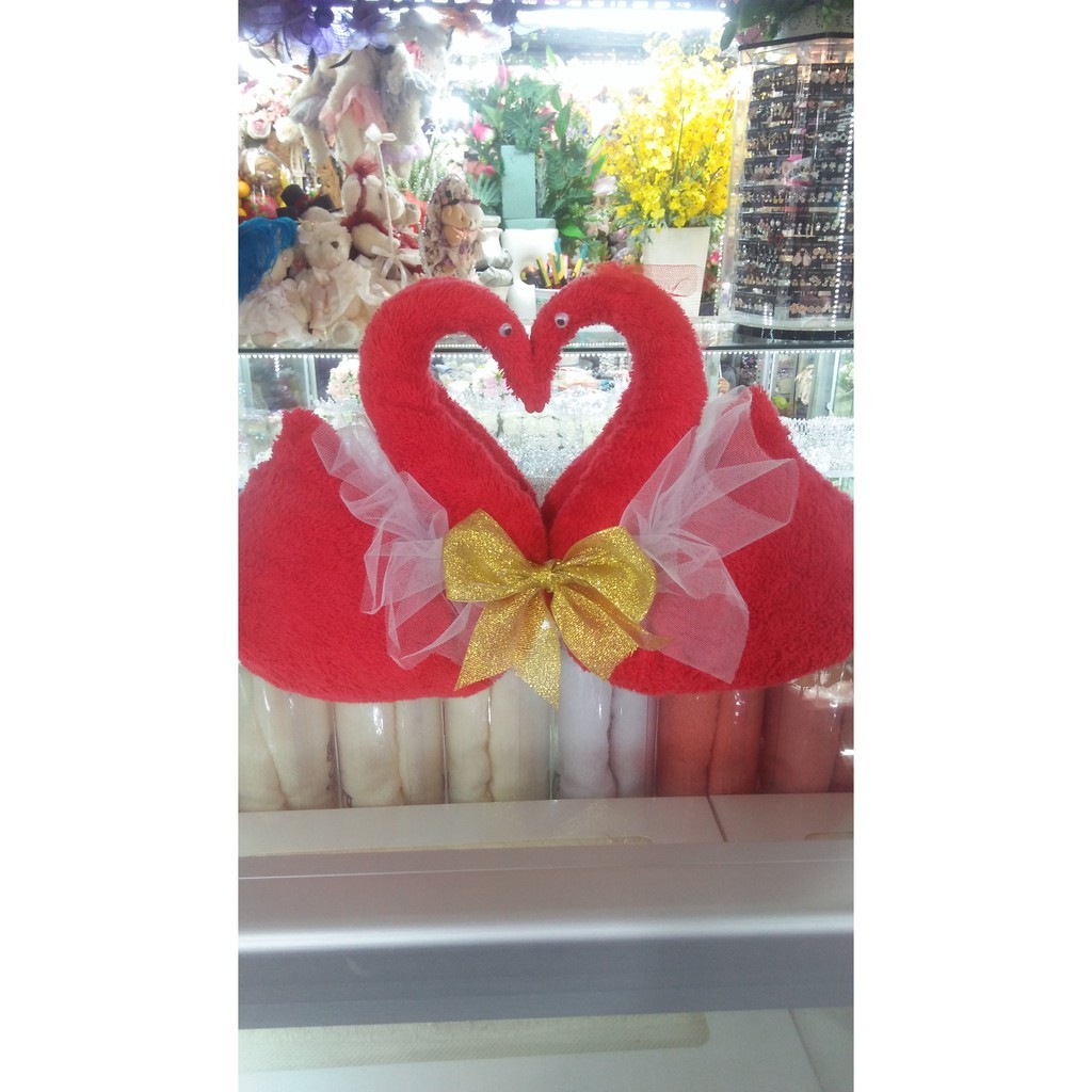 SOUVENIR HANDUK WEDDING BENTUK ANGSA