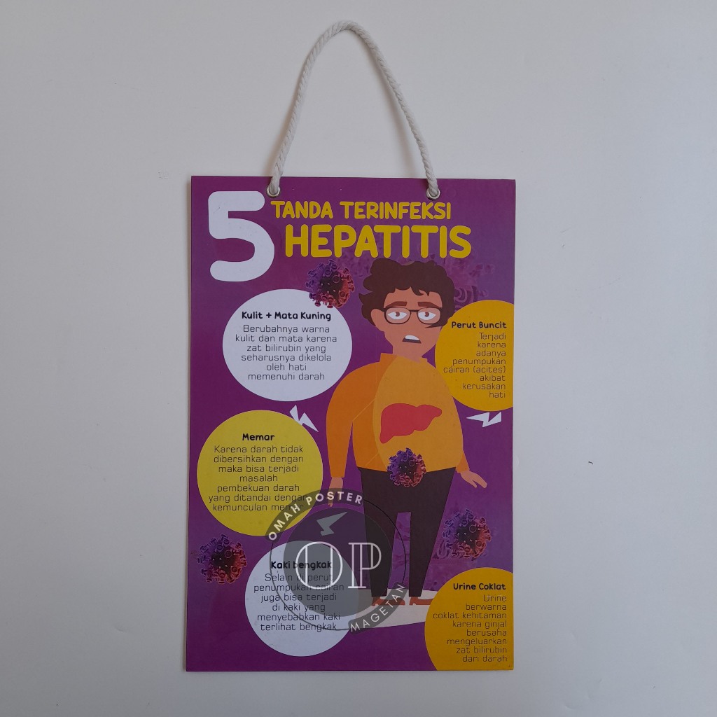 

Hard Poster 5 Tanda Terinfeksi Hepatitis - Hard Poster Penyakit - Kesehatan
