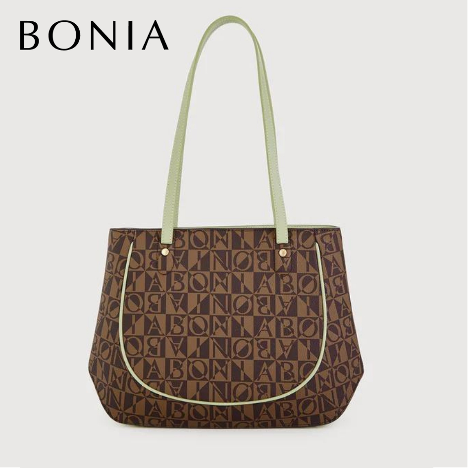 Bonia - Eterna Monogram Large Satchel Bag Green
