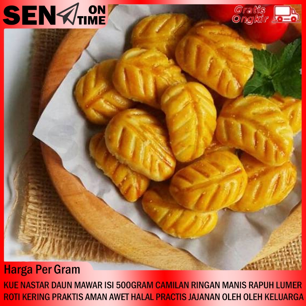 

Kue Nastar isi 500gram Daun Mawar Camilan Lembut Manis Lezat Enak Roti Kering Cemilan Ringan Santai Rapuh Gram Gr Cakee Imlek Idul Fitri Makanan Kecil Premium Homemade Manis Gurih Lezat Nanas Lumer Halal Masakan Lumer RDS4