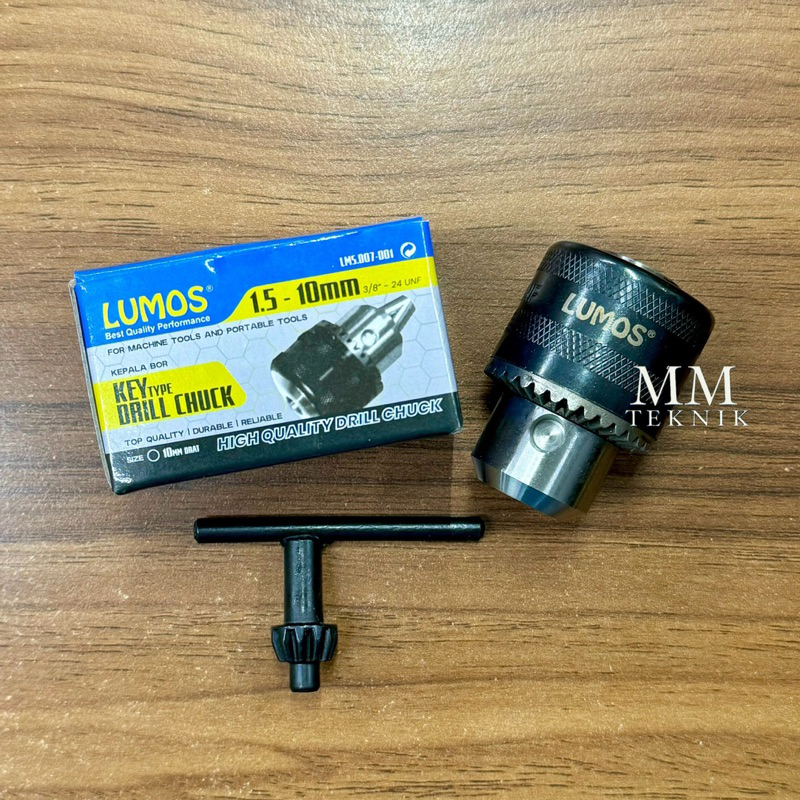 Kepala Mesin Bor 10mm Lumos Drill Chuck 10 mm Kunci Kepala Bor
