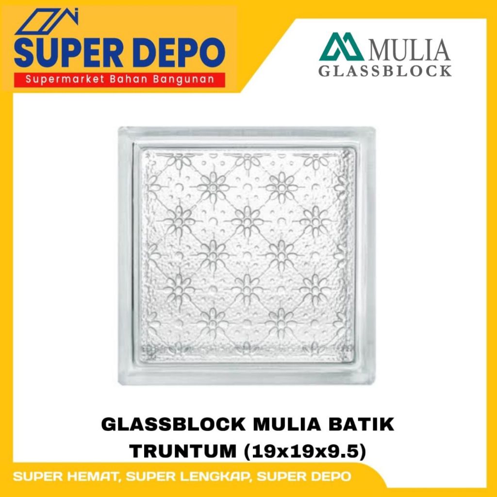 GLASS BLOCK MULIA BATIK TRUNTUM 19X19X9.5