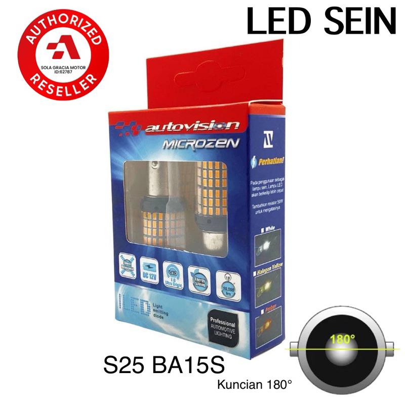 AUTOVISION LAMPU LED SEIN S25 BA15S (KUNCIAN SEJAJAR 180)