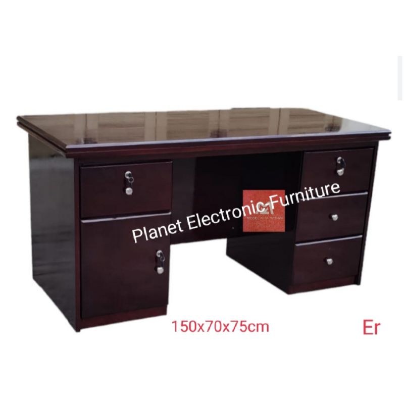 Meja Kantor kayu solid 150cm meja kerja meja direktur meja tulis meja kasir meja kayu promo kurah