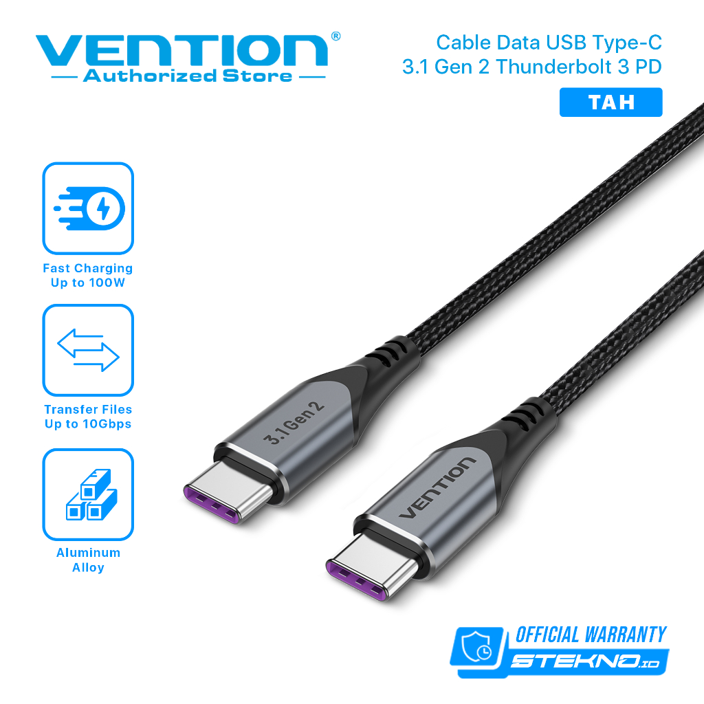 Vention Kabel Data USB Type C Thunderbolt 3 PD Power Delivery Male apple Macbook