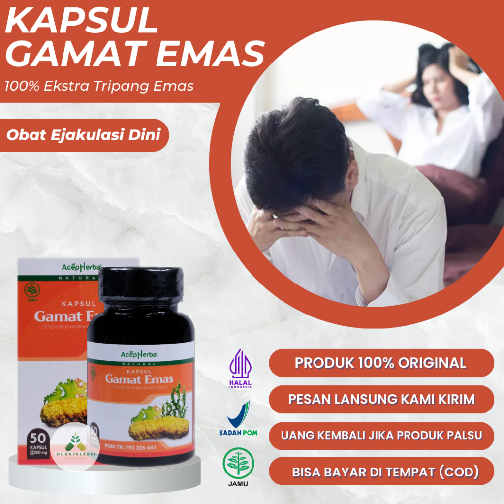 Gamat Emas Kapsul - Obat Ejakulasi Dini, Impotensi, Disfungsi Ereksi, Lemah Syahwat, Sulit Ereksi, P