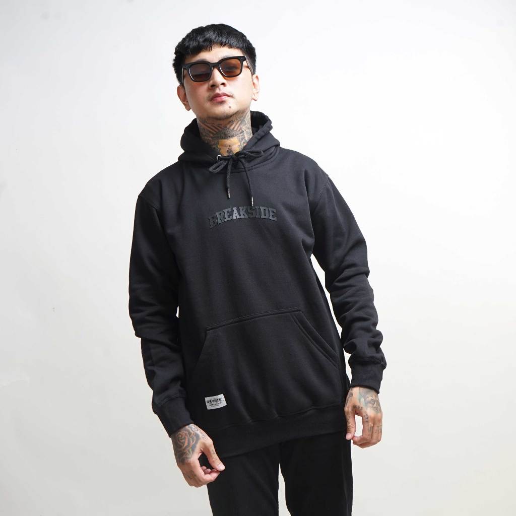Cuci Gudang Breakside Hoodie Blacken - Black Hoodie Pria
