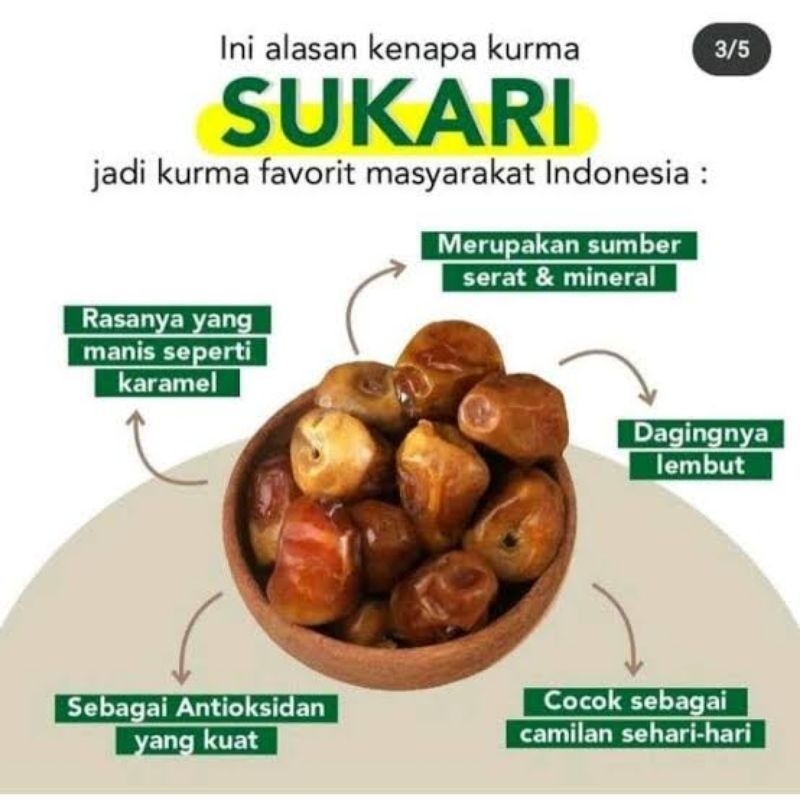 

Kurma Sukari basah 3kg Alqasim Madinah premium