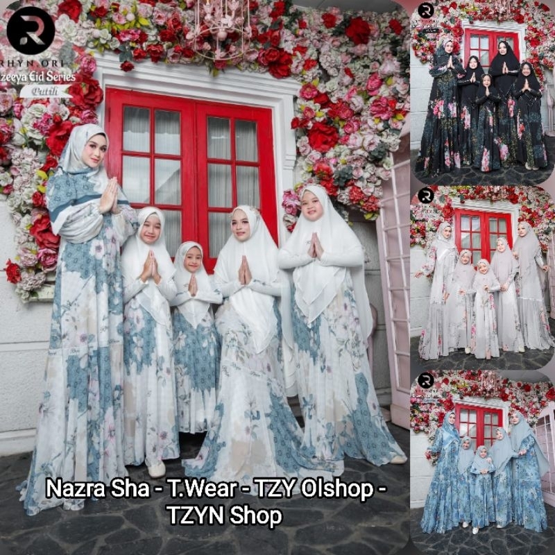 ELDEENA KAZEEYA Baju Gamis Syari Couple / Sarimbit Ibu dan Anak Kazeya eid Series By Rhyn Ori.TZYN Shop