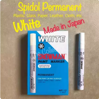 

Eceran Spidol putih Permanent Snowman Paint Marker WP 006640 White harga per 1 batang