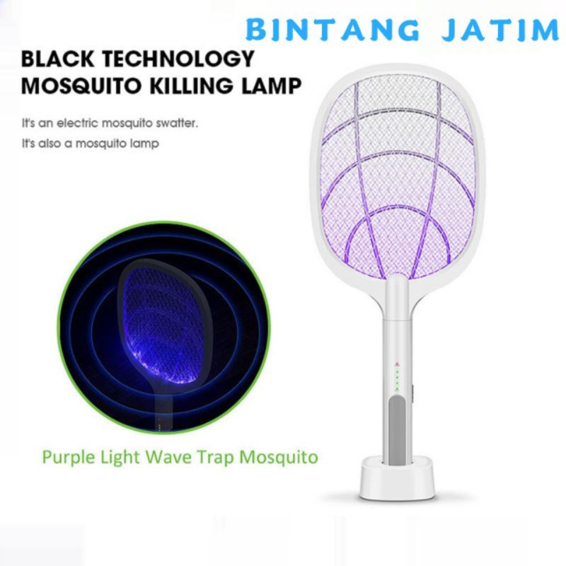 Raket Nyamuk 2 IN 1 Baterai Litium  /  Raket Nyamuk Recharge / Raket Nyamuk Multifungsi