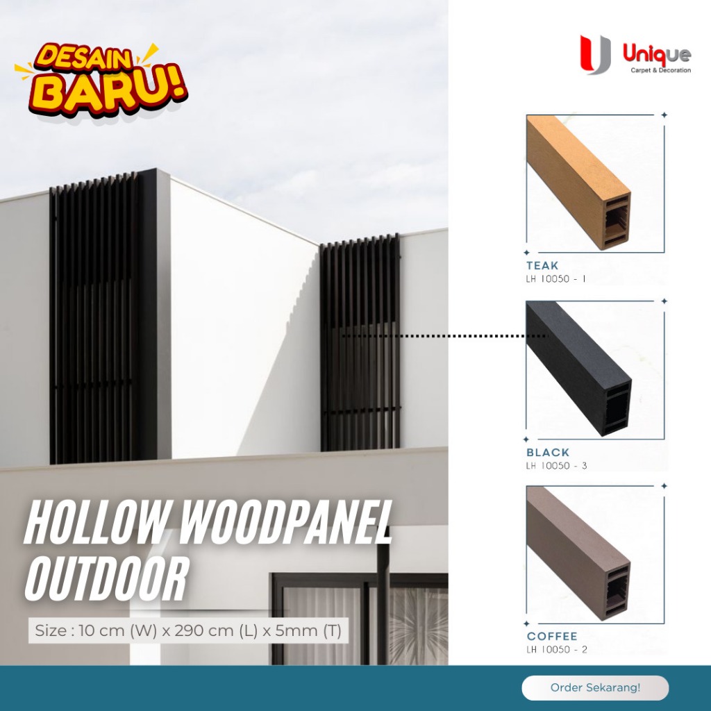 WPC Hollow Partisi Outdoor / Holow Pembatas Kisi Kisi Fasad Outdoor / WPC Hollow Plafon