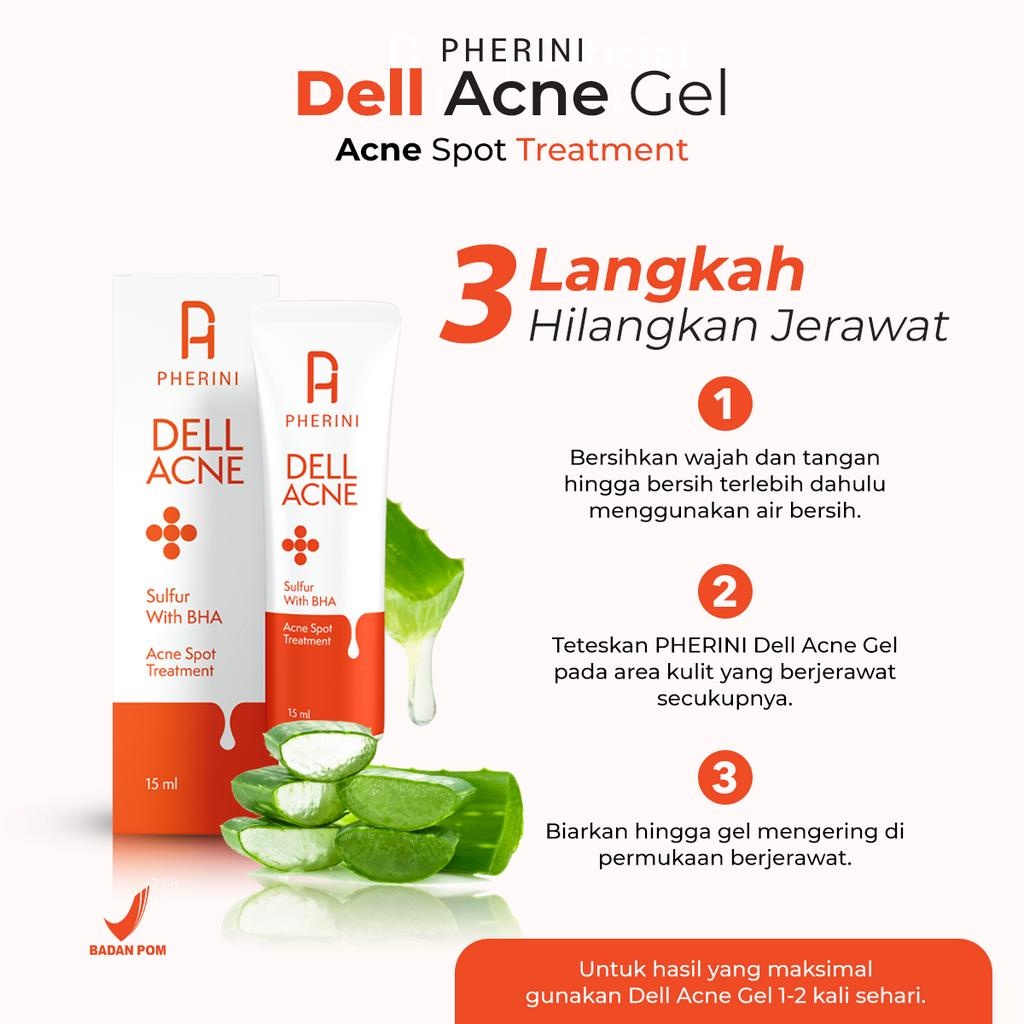 PHERINI Dell Acne Gel - Acne Spot Treatment - Obat Totol Jerawat dan Bekas Jerawat BPOM