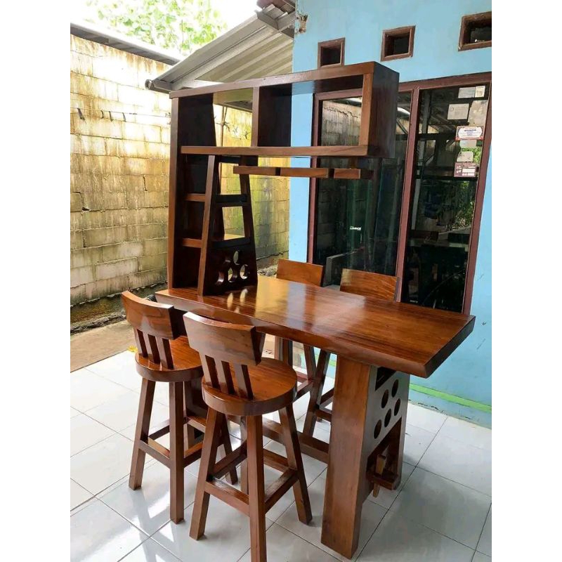 meja bar cafe kursi bar cafe meja bar kayu utuh