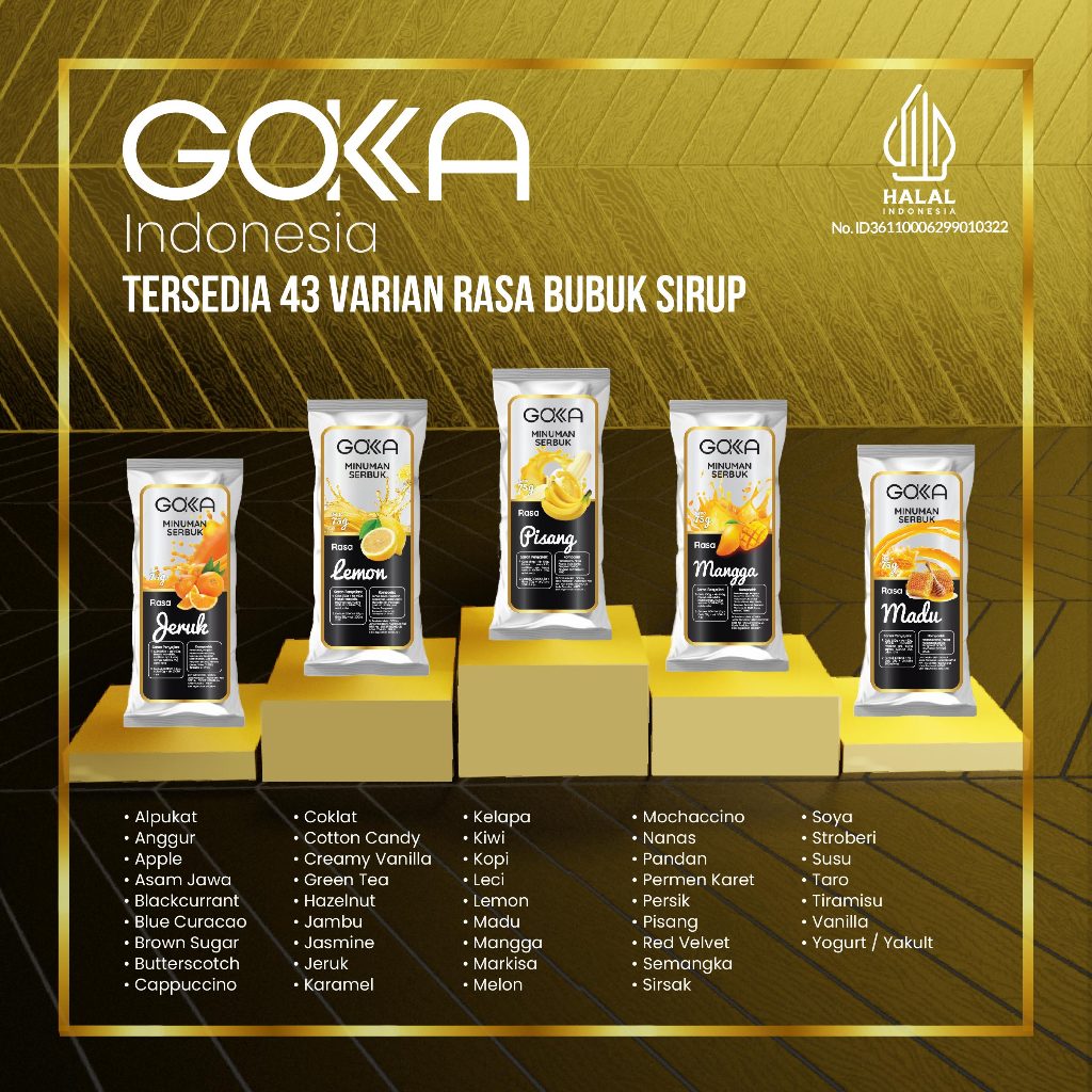 

(Varian Bubuk Pilihan Rasa A) Bubuk Minuman Gokka Kemasan 75gr