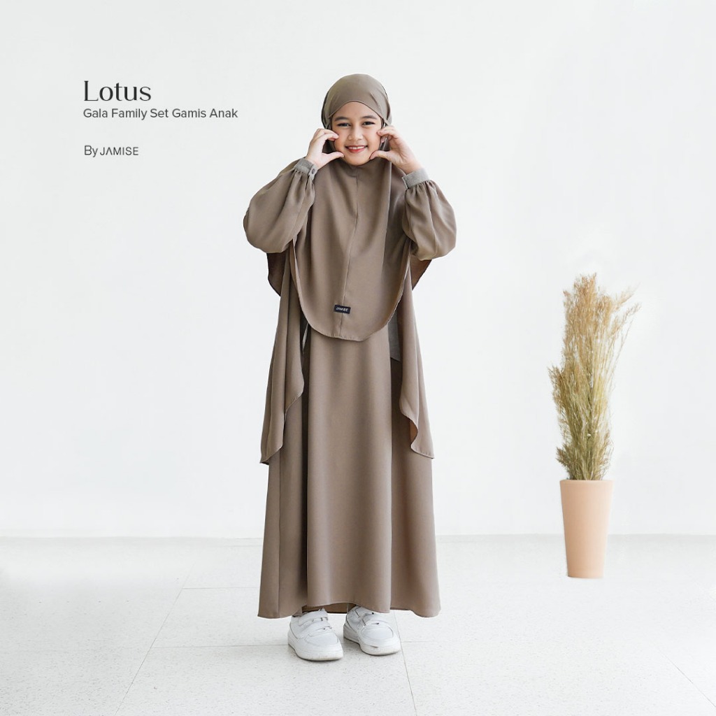 Gala Series | Gamis Anak Khimar Bergo-Lotus
