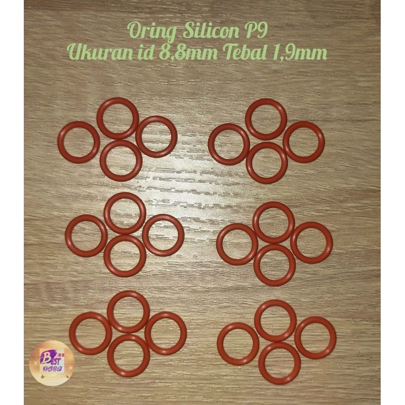 Sil O Ring Silicon P9 ukuran id 8,8mm Tebal 1,9mm