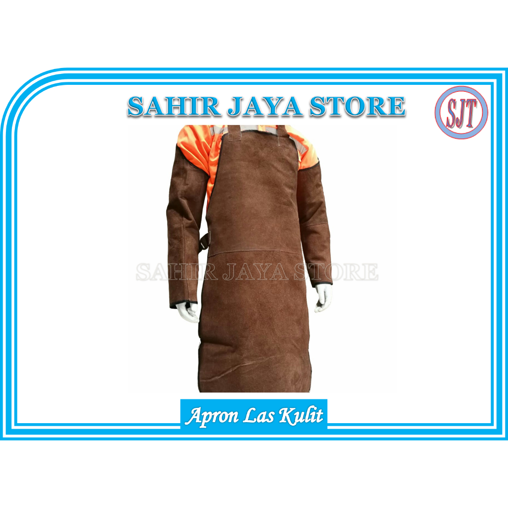 Set Apron safety dada lengan kulit untuk las set apron las kulit