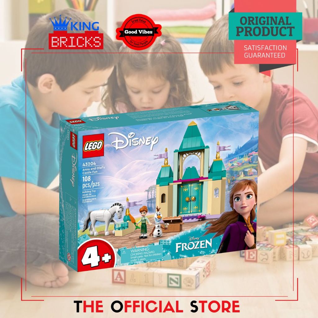 LEGO Original DISNEY 43204 Anna and Olaf Castle Fun - Mainan Anak Perempuan Frozen Istana Es