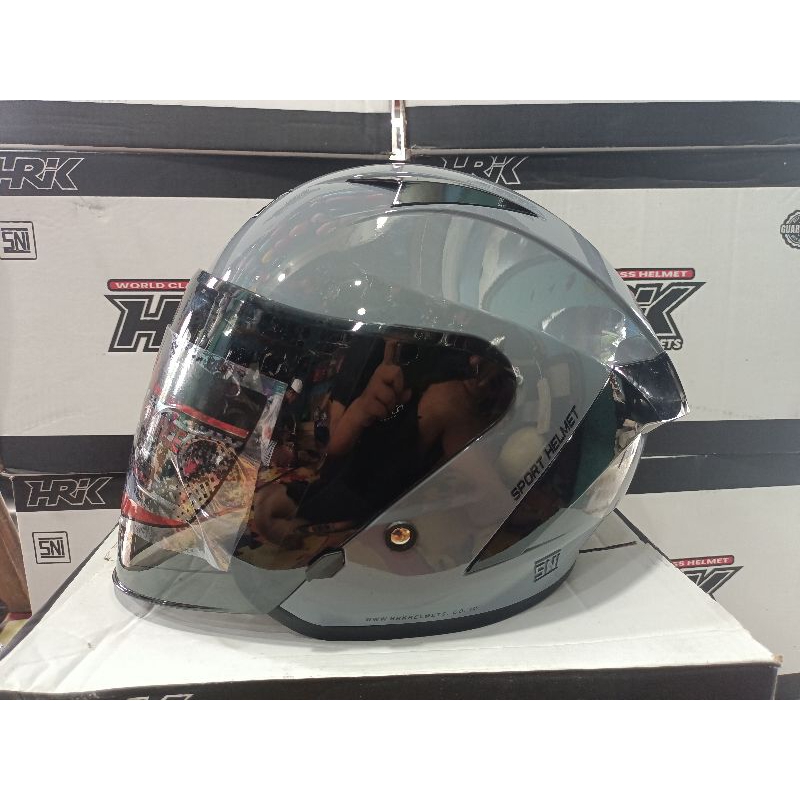 Helm Halfface HRK RR-15 Kaca Smoke Bisa Cod Bayar Ditempat