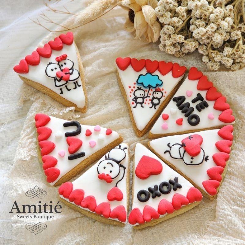 

Butter Cookies Valentine Ti Amo - 1 Box isi 7 / Cookies Karakter / Valentine's Gift / Valentine Cookies