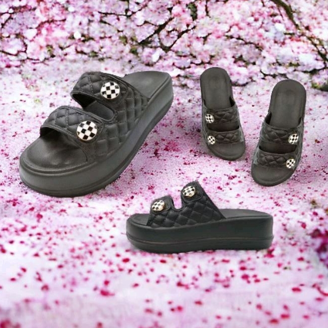 Sandal wedges wanita tinggi 5cm terbaru korea jelly casual Sendal gunung wanita kekinian karet platf