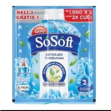 so soft deterjen cair sachet 1 renceng