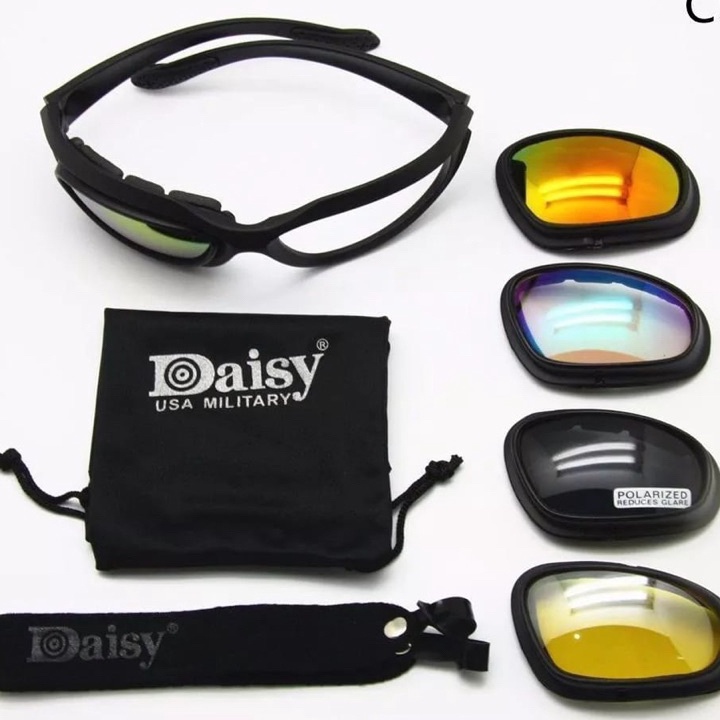 PROMO SALE Kacamata Daisy Dessert Storm C5 Full Set 4 lensa USA Army