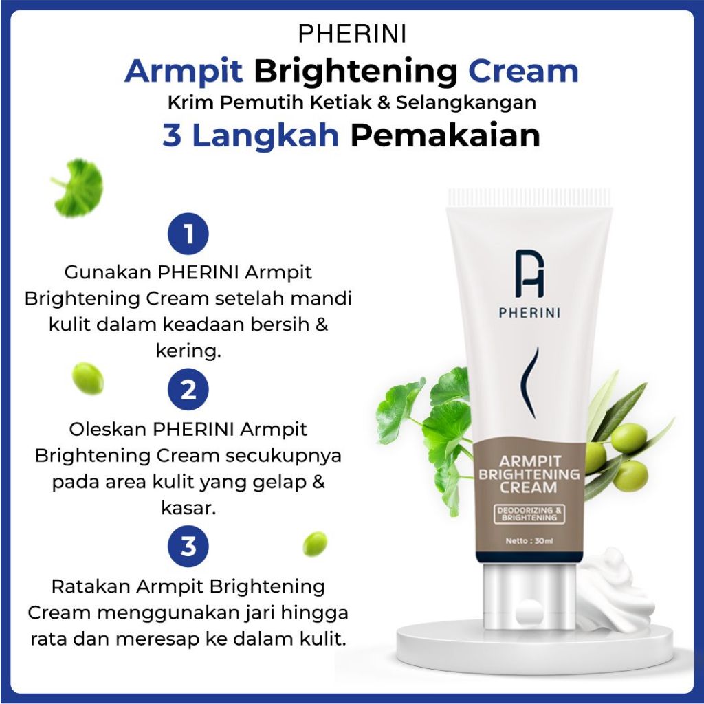Pherini Armpit Brightening Cream 2 pcs - Pemutih Ketiak & Pemutih Selangkangan BPOM