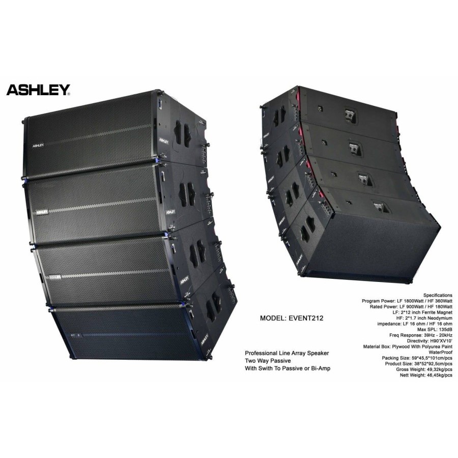 SPEAKER ASHLEY LINE ARRAY PASIF EVENT 212 EVENT212 ORIGINAL