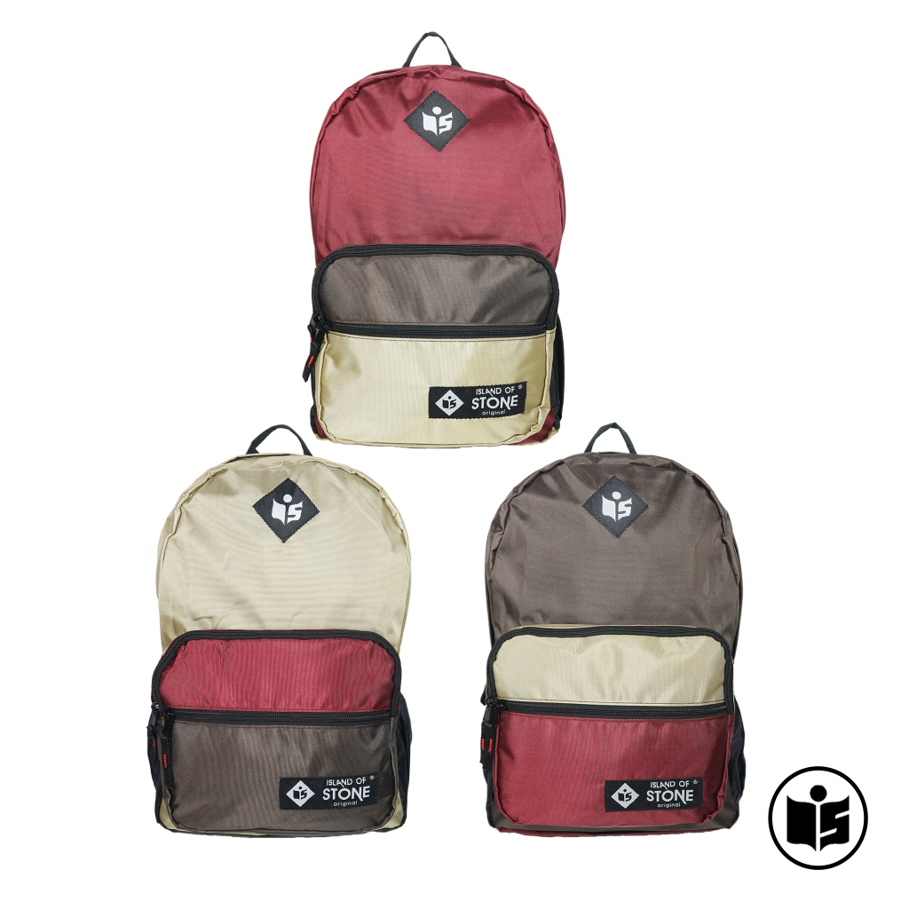 Tas Ransel Backpack Basic Nylon 3 Warna - Island Of Stone