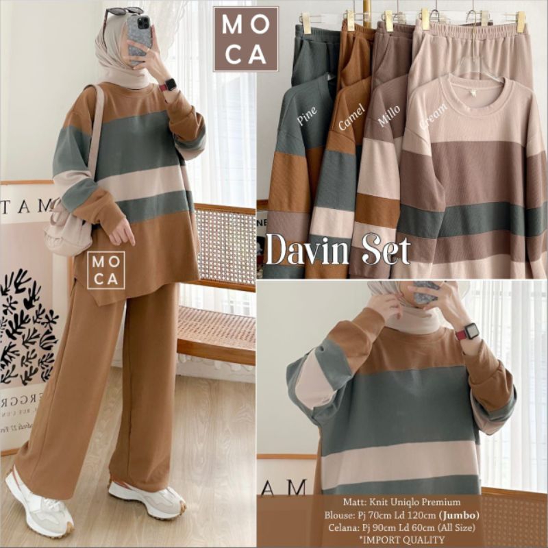 DAVIN SETELAN BAHAN KNIT UNIQLO