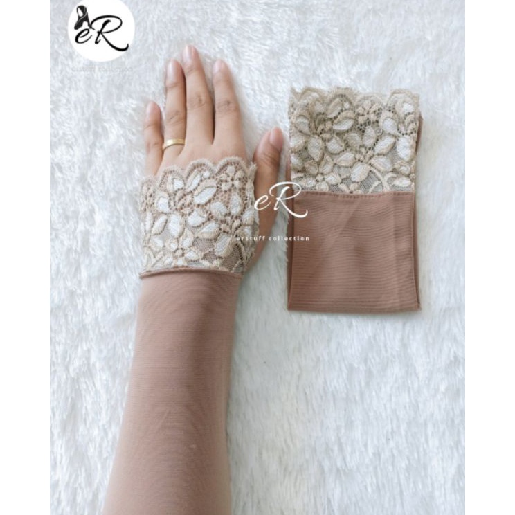 Stok baru ids9S3e HANDSOCK JEMPOL BRUKAT  MANSET CANTIK RENDA WEDDING WALIMAH