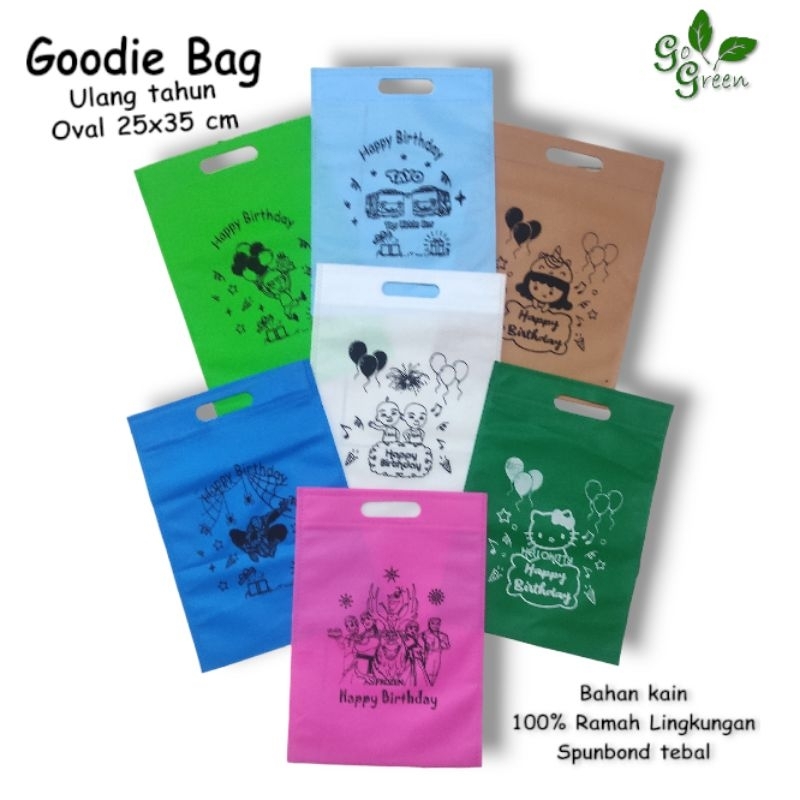 

Goodie Bag Oval Ultah Tas Hampers Souvenir Snack Spunbond Tulisan Karakter Kartun Selamat Ulang Tahun / Happy Birthday Anak Laki laki perempuan