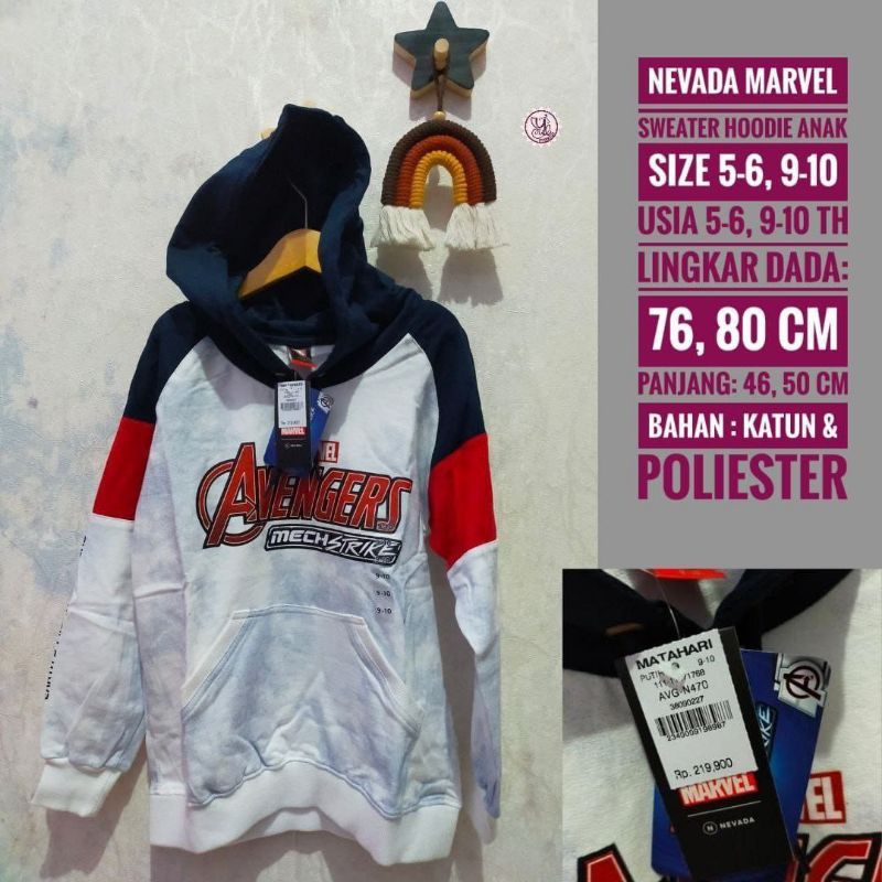 Sweater Anak NEVADA MARVEL Hoodie Anak Laki-Laki NEVADA MARVEL Sweater Hoodie Anak NEVADA MARVEL