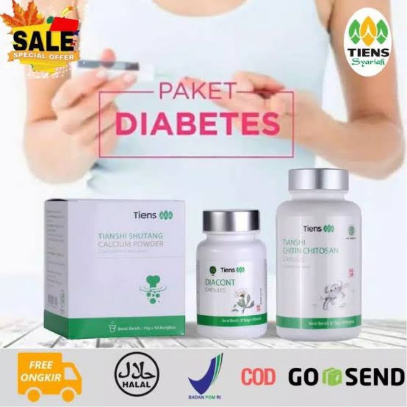 Paket Diabetes Tiens Diacont Chitin Chitosan Shutang Kalsium Powder Obat Herbal Diabetes