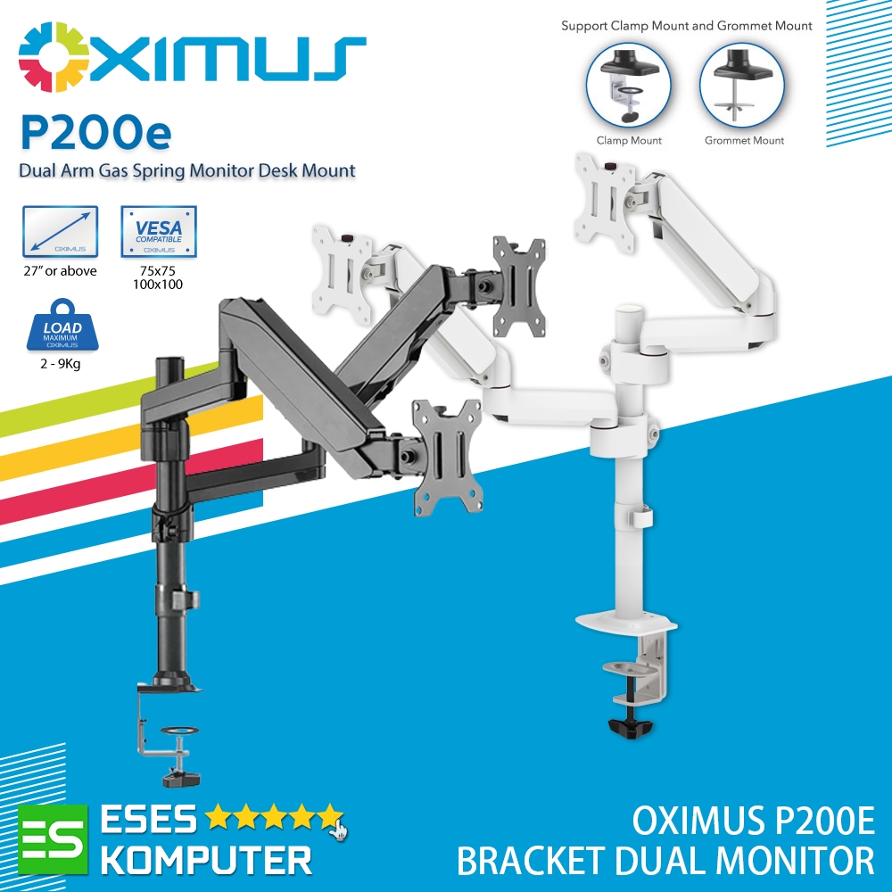 Bracket Monitor Gas Spring OXIMUS P200e | Dual Monitor LCD LED