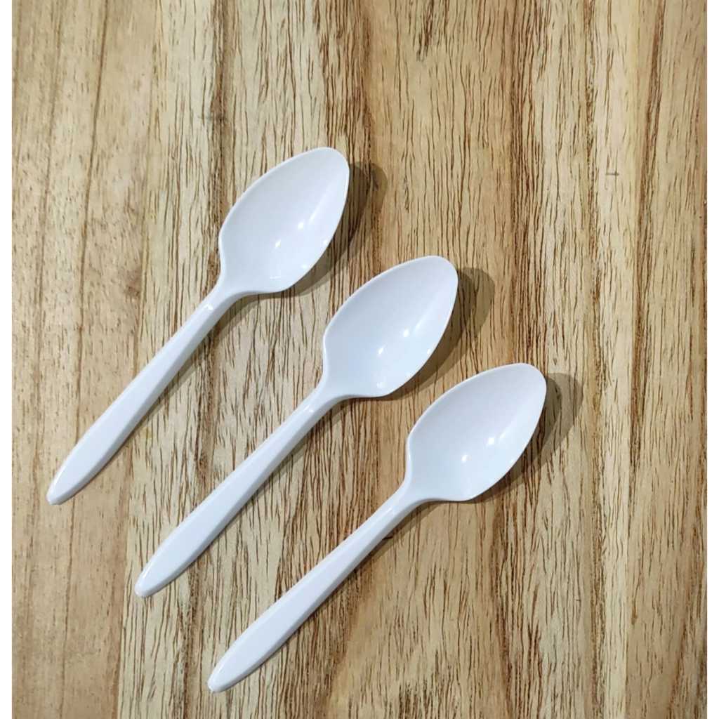 Sendok Teh Plastik 100pc / Sendok Puding Ice Cream Warna Tip Top Tea Spoon / Sendok Plastik Murah / 