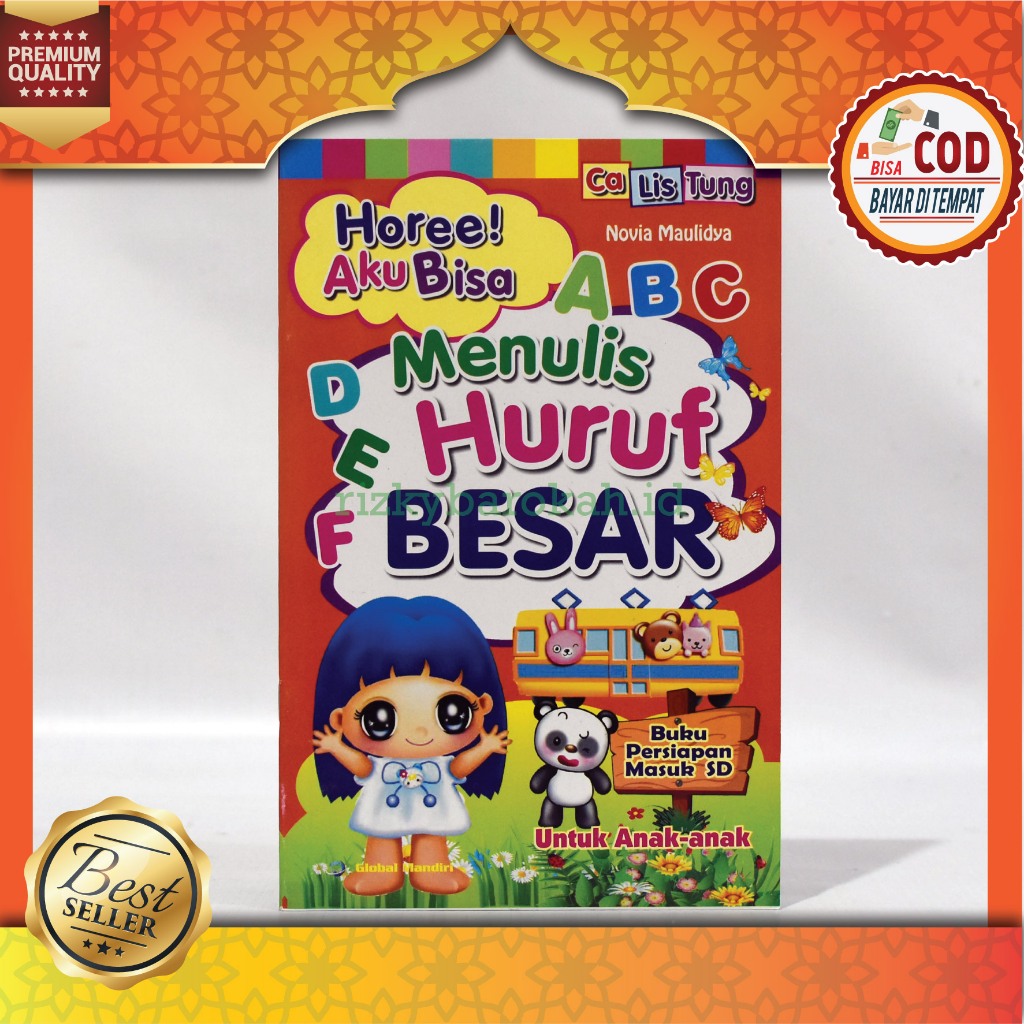 Buku Lancar Menulis Buku Hore Aku Bisa Menulis Huruf Besar Full Color Ukuran Sedang Global Mandiri S