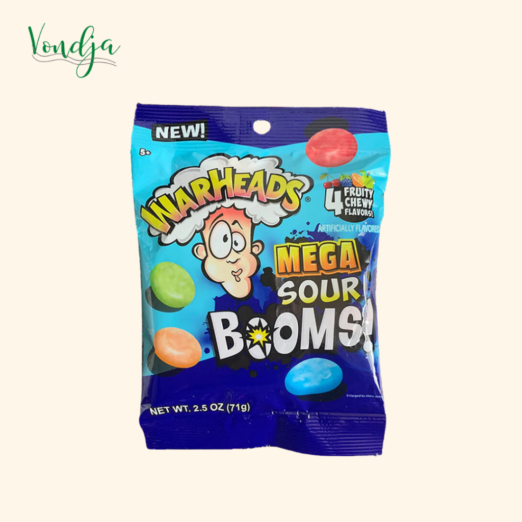 

Permen Warheads Sour Mega Sour Booms Chewy Candy 71 gram