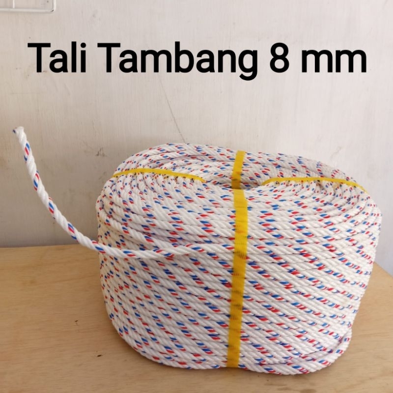 

1 ROLL Tali Tampar 8mm / Tali Tambang 8mm Harga Per Roll ±220 Meter / Tali Tambang PPD 8mm 8mili