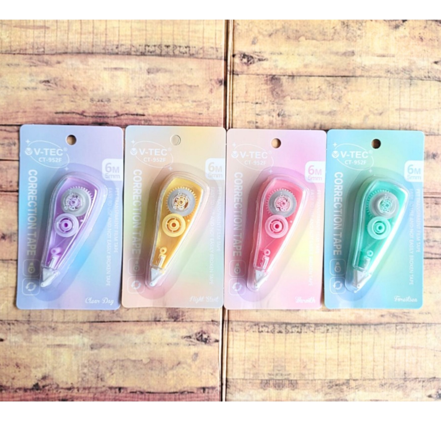 

1 Pcs Correction Tape V-tec CT952F - TipEx Office 6m x 5mm - Corection Tape Dengan Pengunci