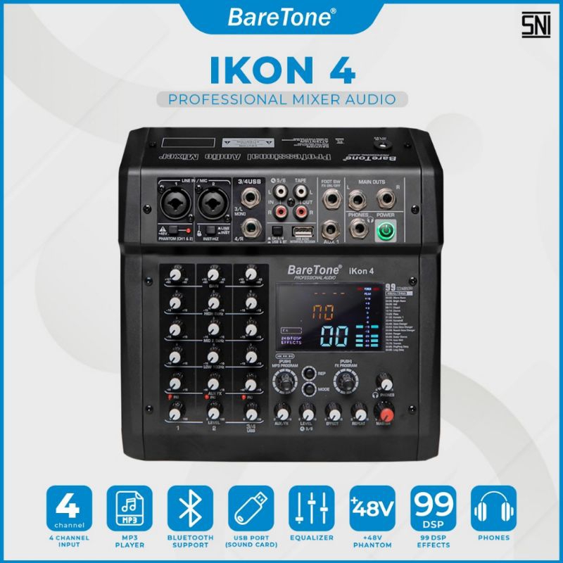 Mixer audio BARETONE IKON 4 Profesional mixer 4 channel