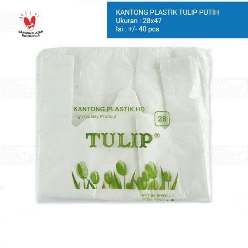 ( Gratis Ongkir ) Kantong Kresek Tulip Putih 24, 28 HD GO GREEN