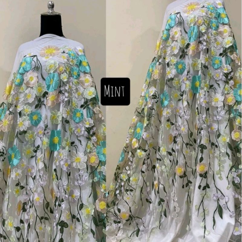 Kain Kebaya, Kain tile mewah, Tile korea,  Tille cornely Tile lembut, Tile 3D